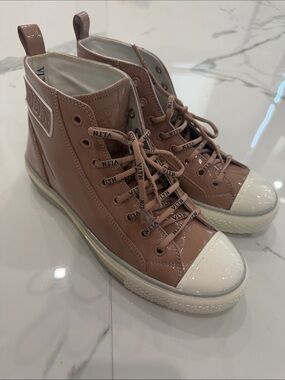 Valentino Garavani Blush Patent High-Top Sneakers
